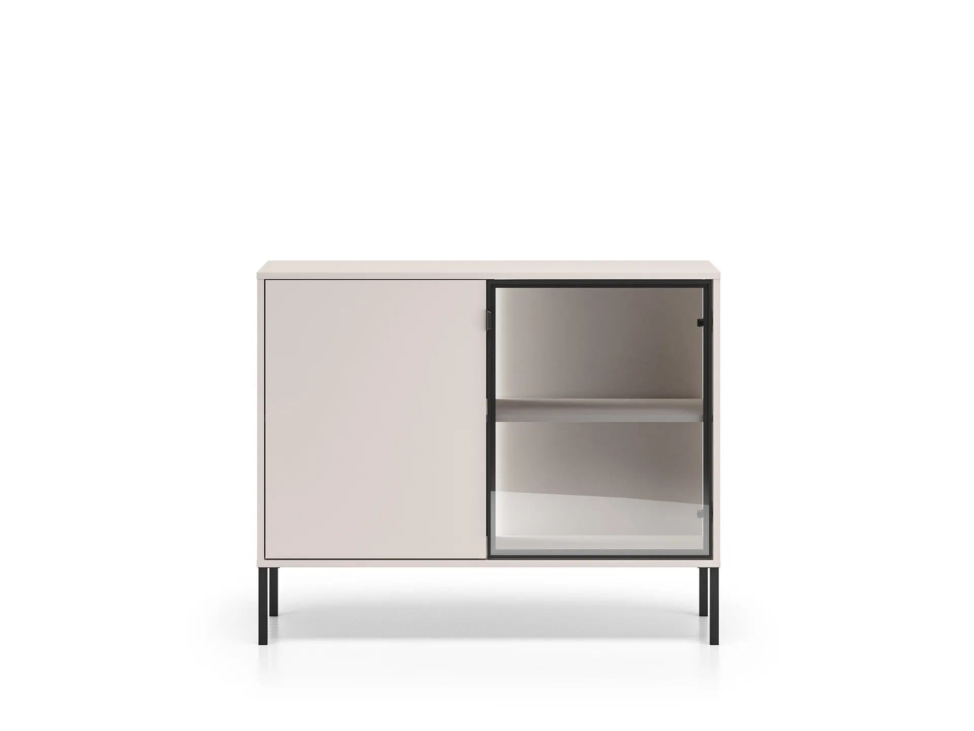 Komoda 2-drzwiowa BARNEE 03 oświetlenie LED cashmere — zdjęcie 2