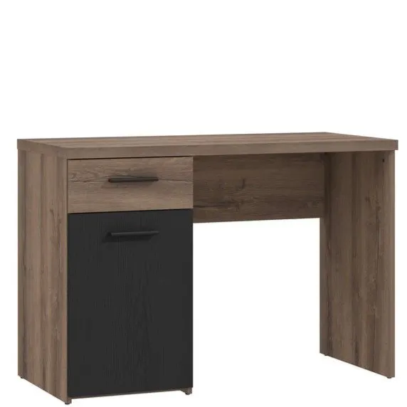 Biurko TOKIO z szafką i szufladą - dąb, czarny Biurko TOKIO z szafką i szufladą - dąb, czarny