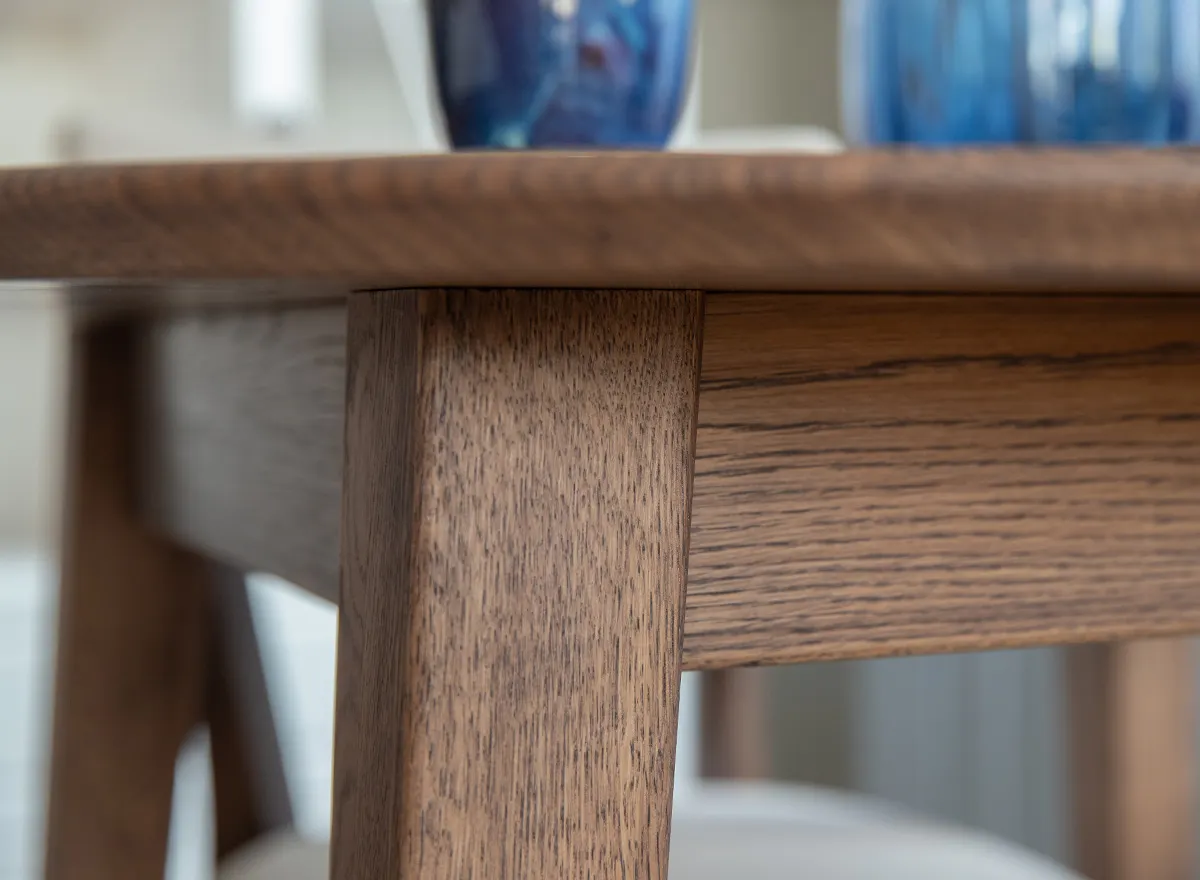 Stół dębowy okragły ORBETELLO rozkładany 110-160cm - tabacco - KULSR110T