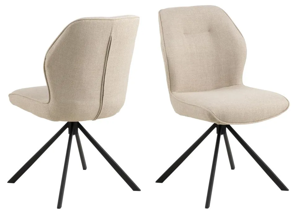 Krzesło obrotowe SPRING Beżowy, Czarny - zamek błyskawiczny ( zestaw 2 sztuk )