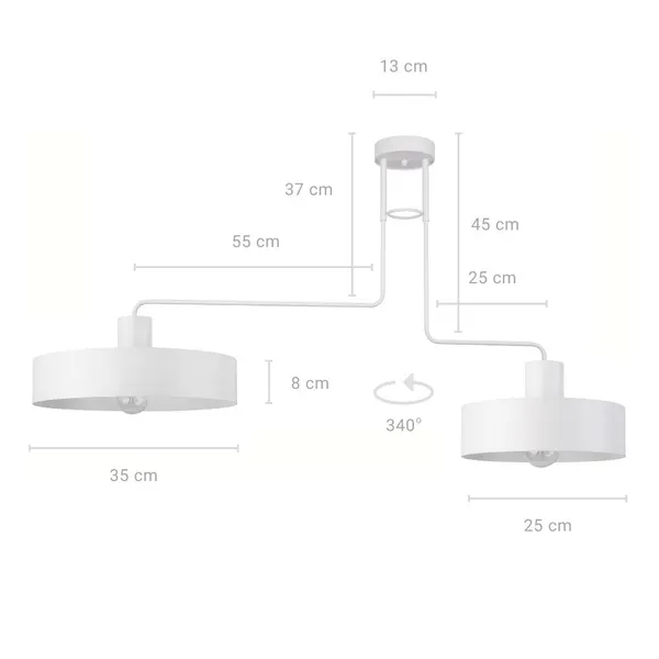 Lampa sufitowa VASCO 2 biała - SI_31552
