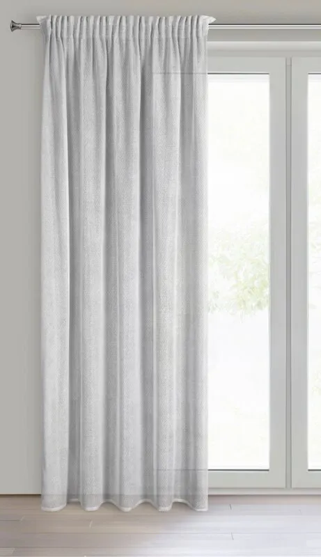 ZASŁONA GOTOWA ALEKSA NA TAŚMIE 140 X 270 CM SREBRNY - EU_453024