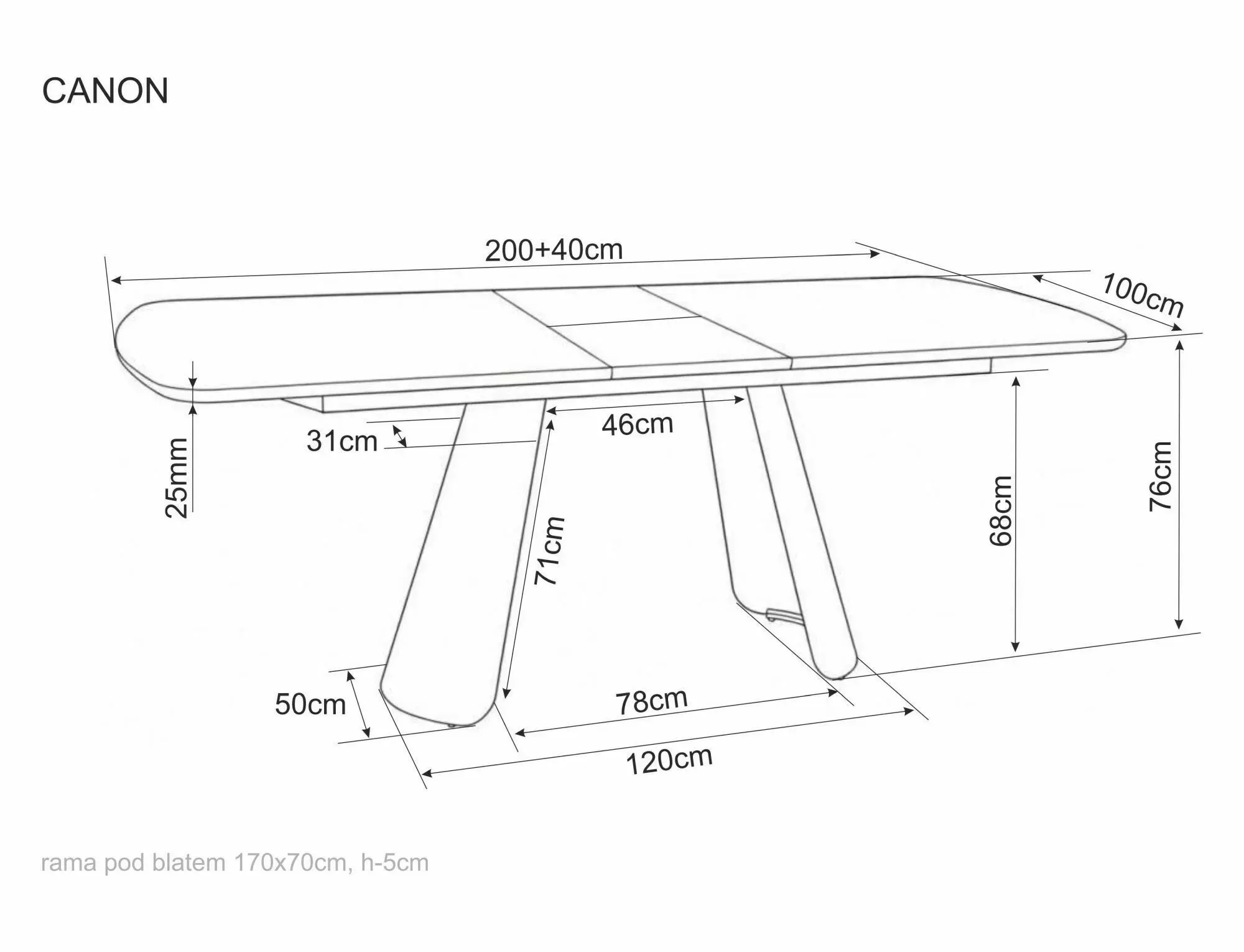image stół, meblowy, noga, blat, wymiary