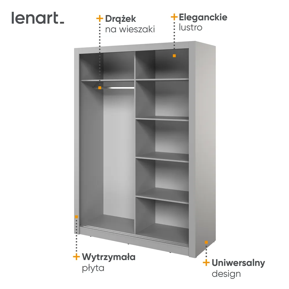 Szafa 2-drzwiowa ARTI AR-18 150cm szara - AR18S