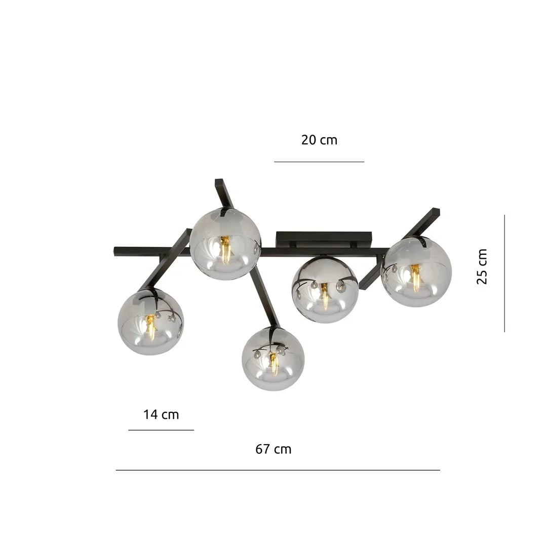 Lampa sufitowa SMART Czarny 1104/5 - 1104/5
