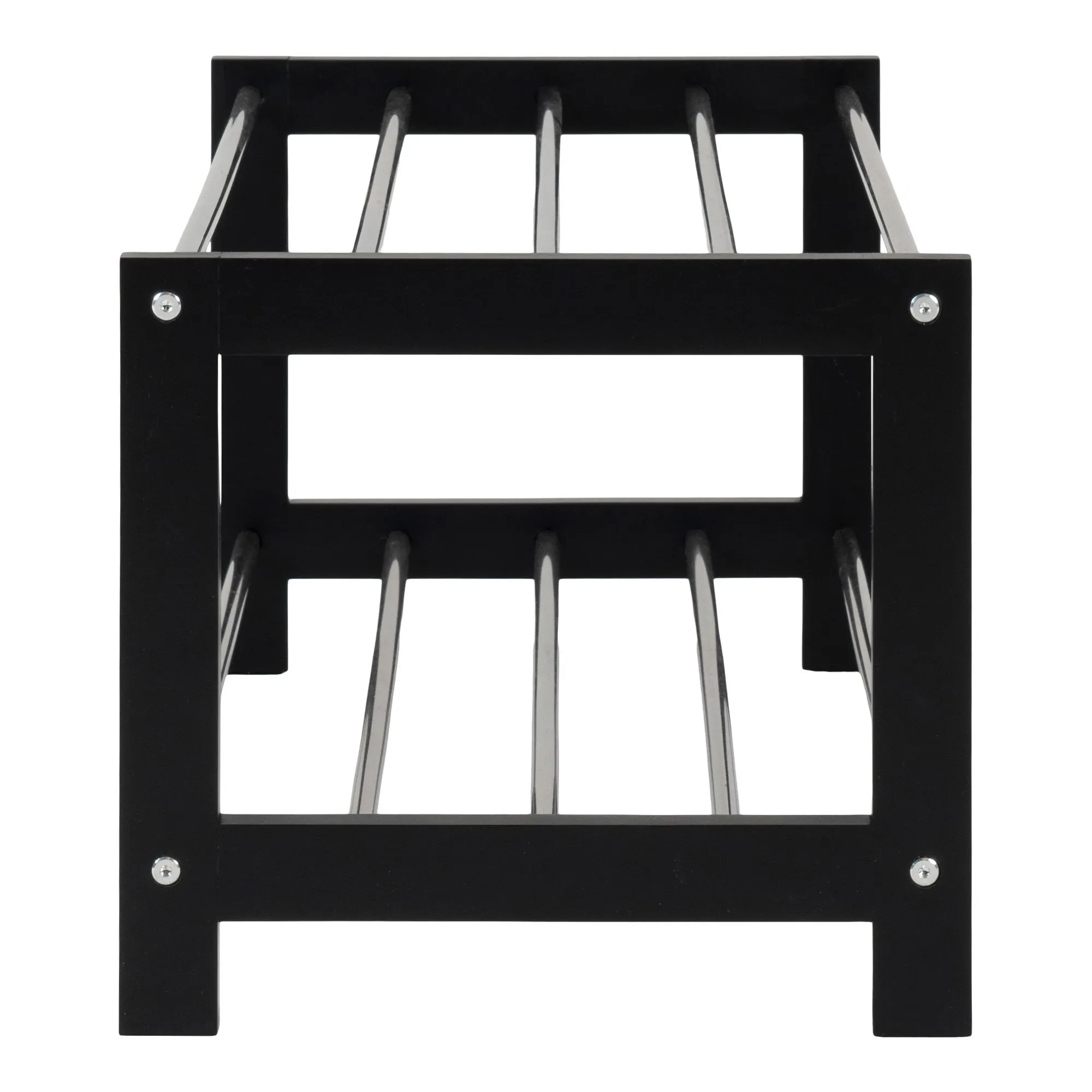 Ławka z półką na buty PADOVA Drewno-Metal Czarny - 4291095