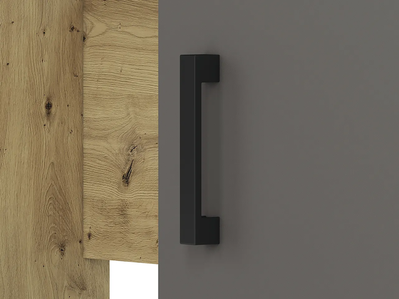 Biurko młodzieżowe FINI 08 biały, antracyt, dąb artisan - 1FINI08-001