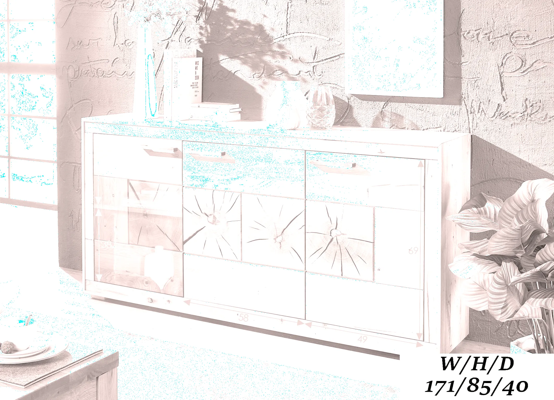 Komoda I Cornflower 3-drzwiowa, dąb olejowany - GK_1033150611