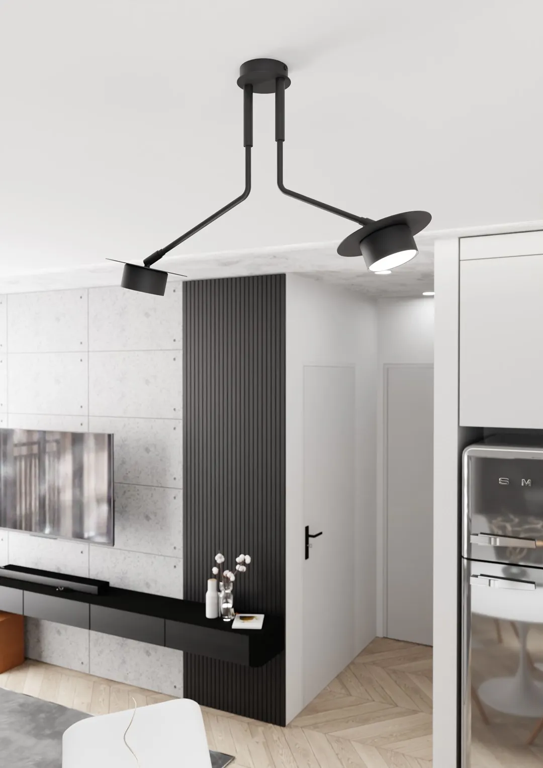 Lampa sufitowa MIZU 2 BL czarna - 1448/2