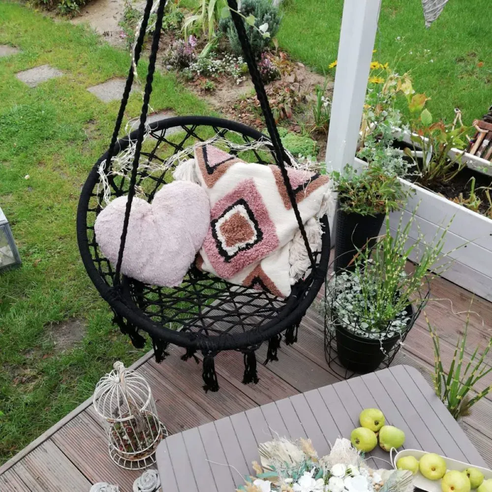 Fotel hamakowy BRASIL HOOP FI 60 cm czarny - MI_5902659146885