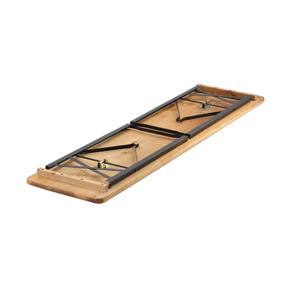 stół rozkładany, podpórka metalowa, drewniany blat, składany blat, metalowa rama