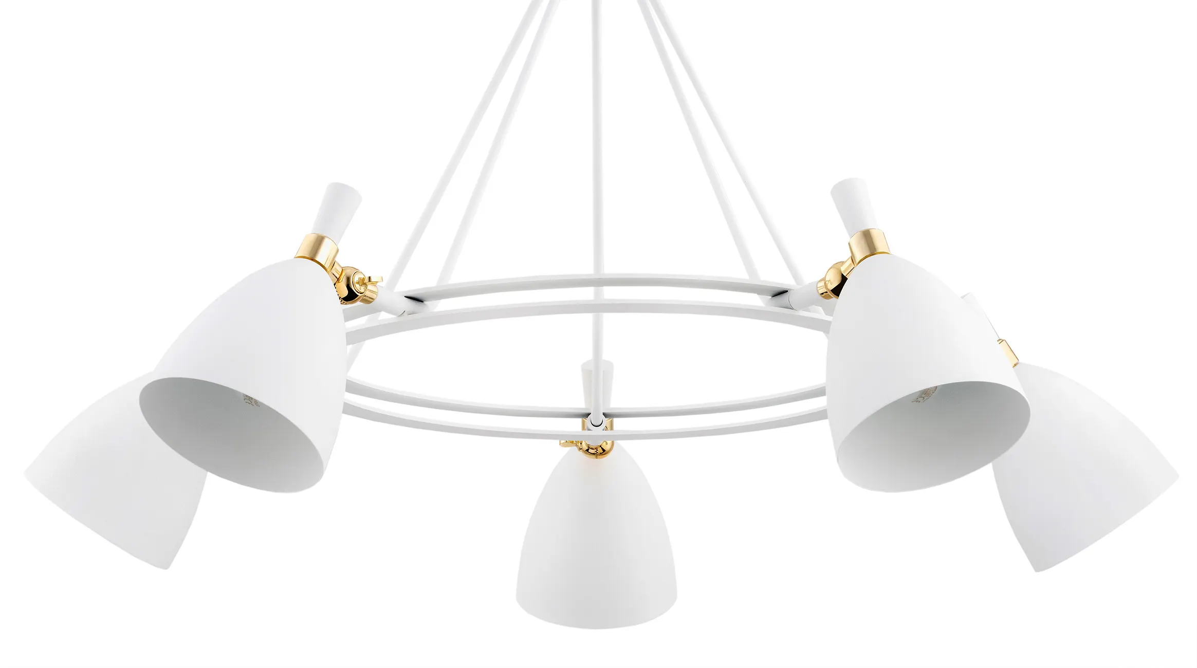 Żyrandol CHARLOTTE biały, mosiądz 92x75 cm - 2117