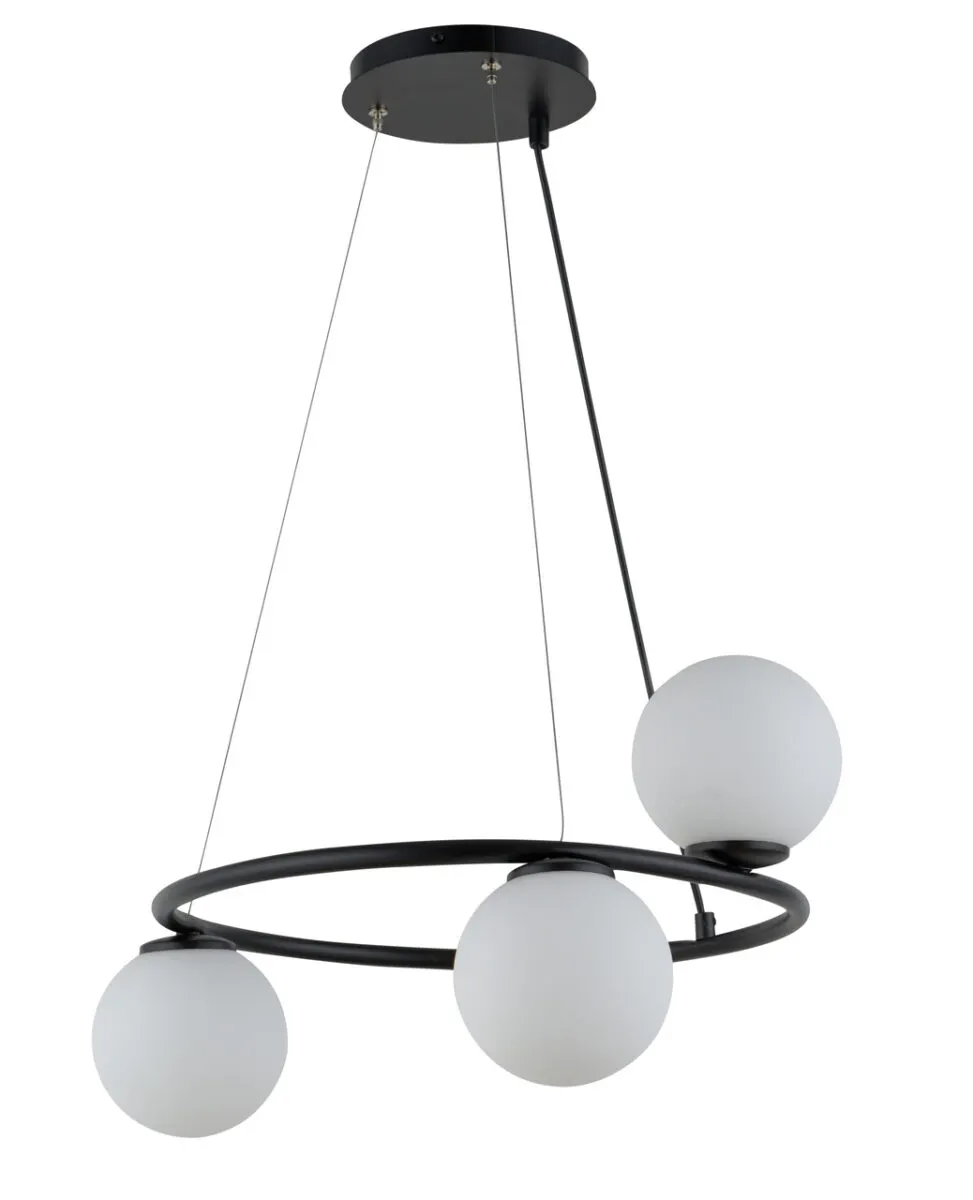 Lampa wisząca GAMA 3 koło biało-czarna
