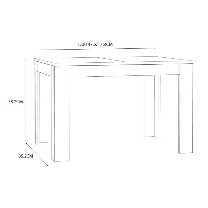 Stół AKSANA rozkładany 85x120-175 - dąb mauvella - TMST142-D108