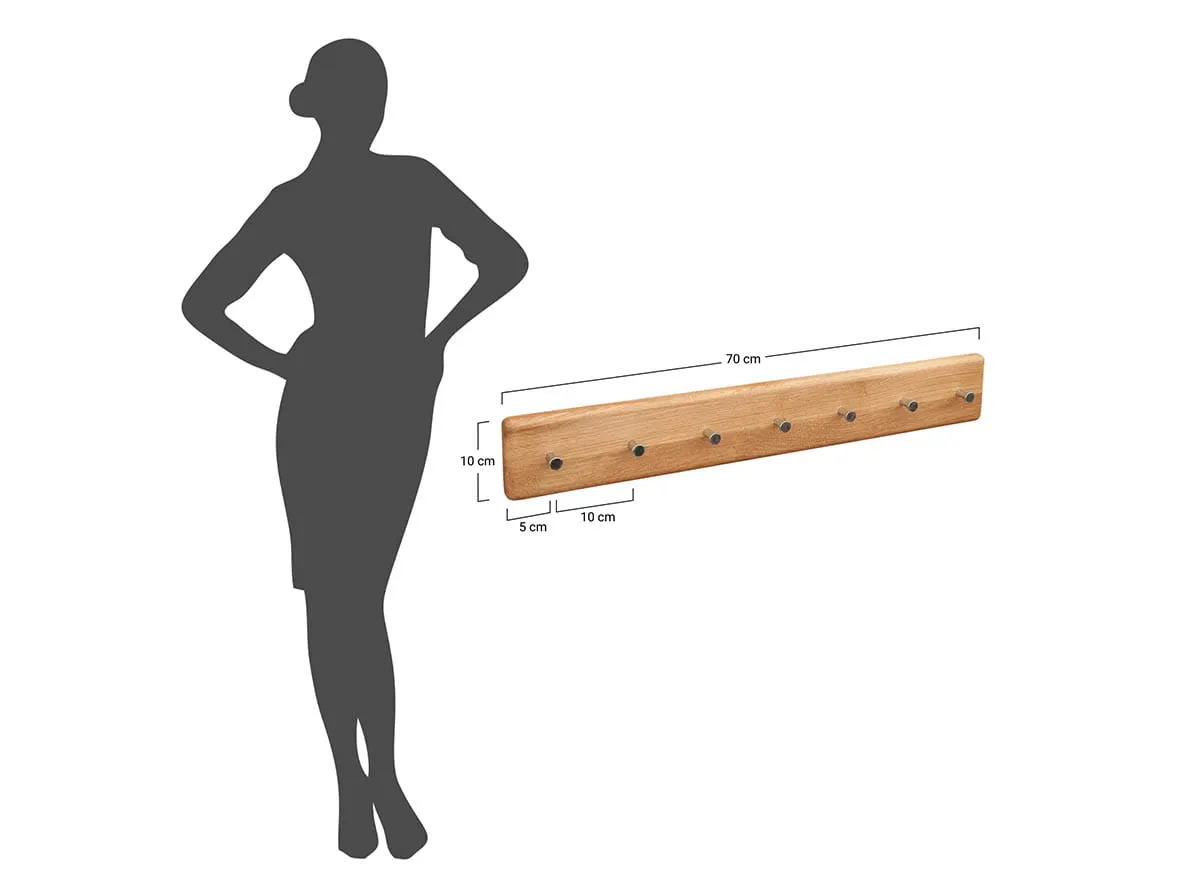 Wieszak dębowy duży Gialo 70x10x5,5 cm - 2SGIA12