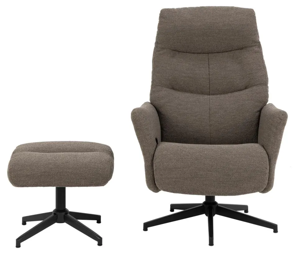 Fotel rozkładany GREG z podnóżkiem Taupe - 0000104210