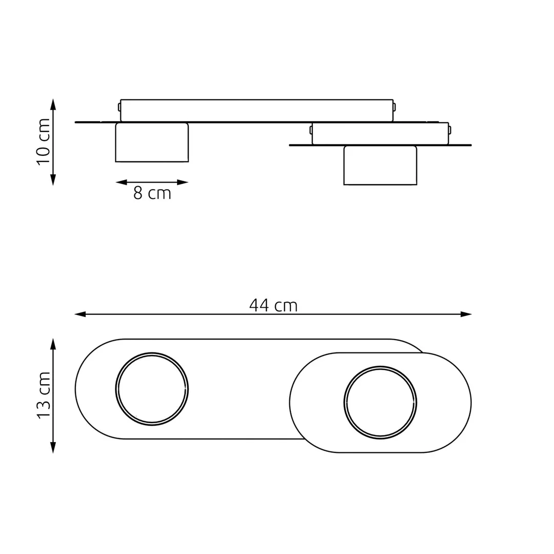 Lampa sufitowa STILO 2 BL czarna - 1449/2