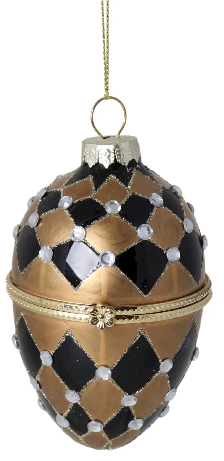 Bombka szklana 12 sztuk OTWIERANA 4511 złoto-czarna Bombka szklana 12 sztuk OTWIERANA 4511 złoto-czarna