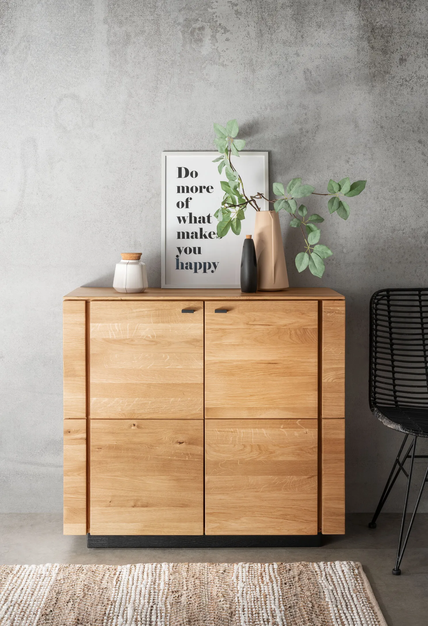 Komoda dębowa PRESENT 2-drzwiowa 99x86 - GK_103623050202