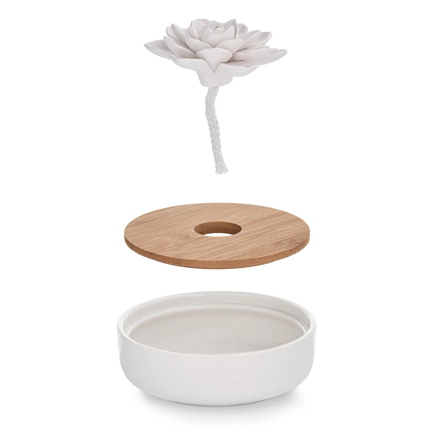 image suszarka kwiatowa, podstawa drewniana, kwiat sztuczny, podstawka ceramiczna, kwiatowy zestaw dekoracyjny