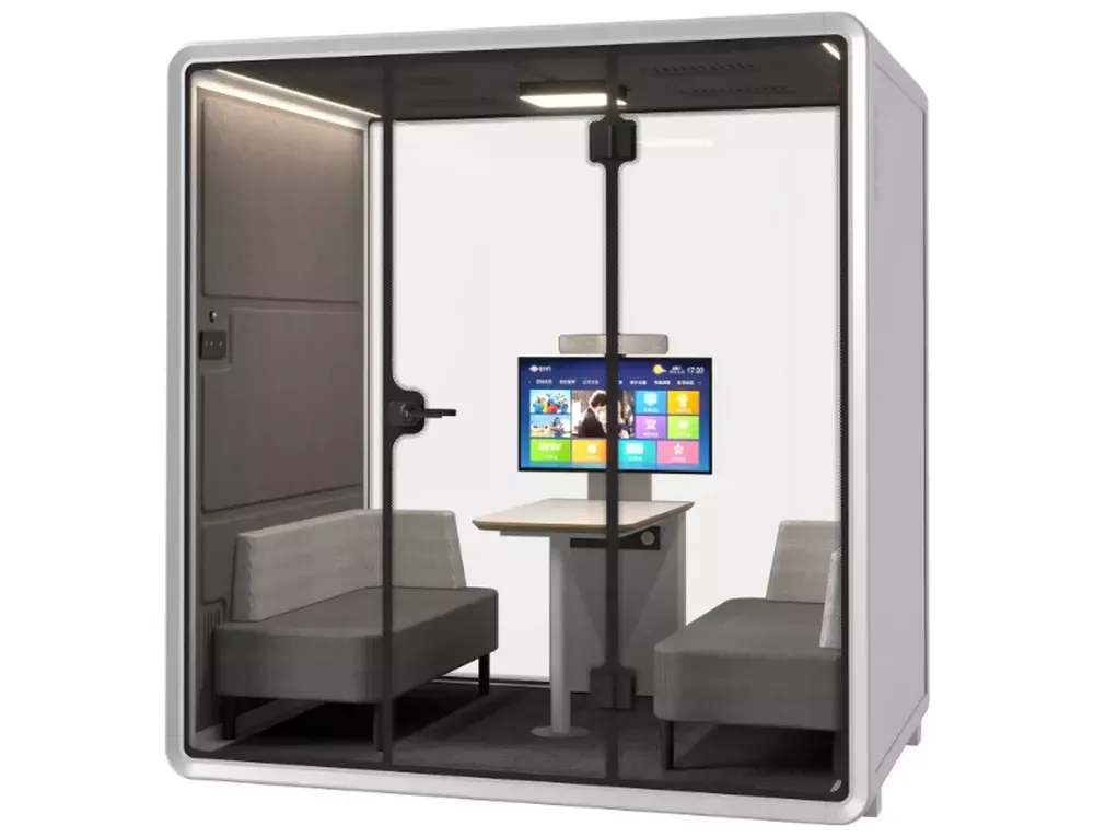 Kabina Budka akustyczna wygłuszająca 4-osobowa LARGE BOTH 3D - biały, szary Kabina Budka akustyczna wygłuszająca 4-osobowa LARGE BOTH 3D - biały, szary