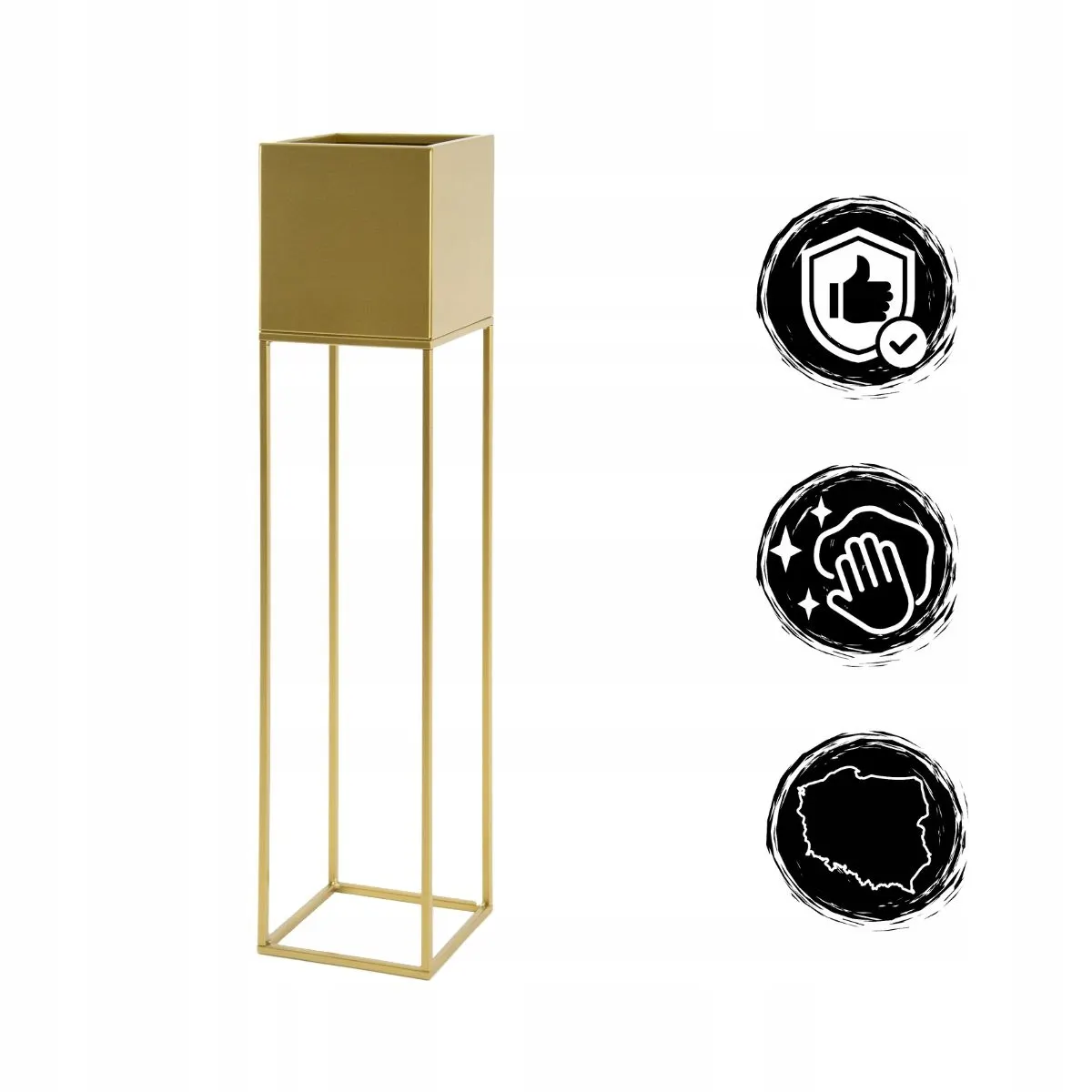 DONICZKA-osłonka na donice metalowa LORIENT L złota - LD_TZ000069