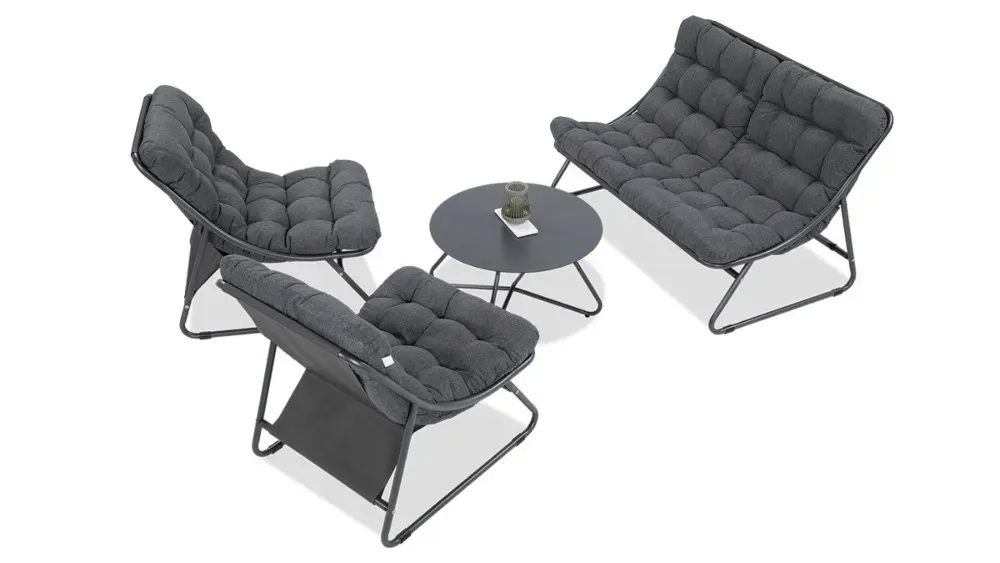 Zestaw mebli ogrodowych VISTA CAFFE 4-set stalowy ciemnoszary - FG005748