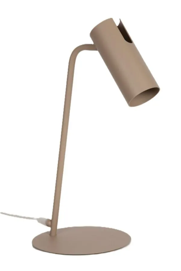 lampa biurkowa, lampka stołowa, lampa minimalistyczna, lampa metalowa, kolor beżowy