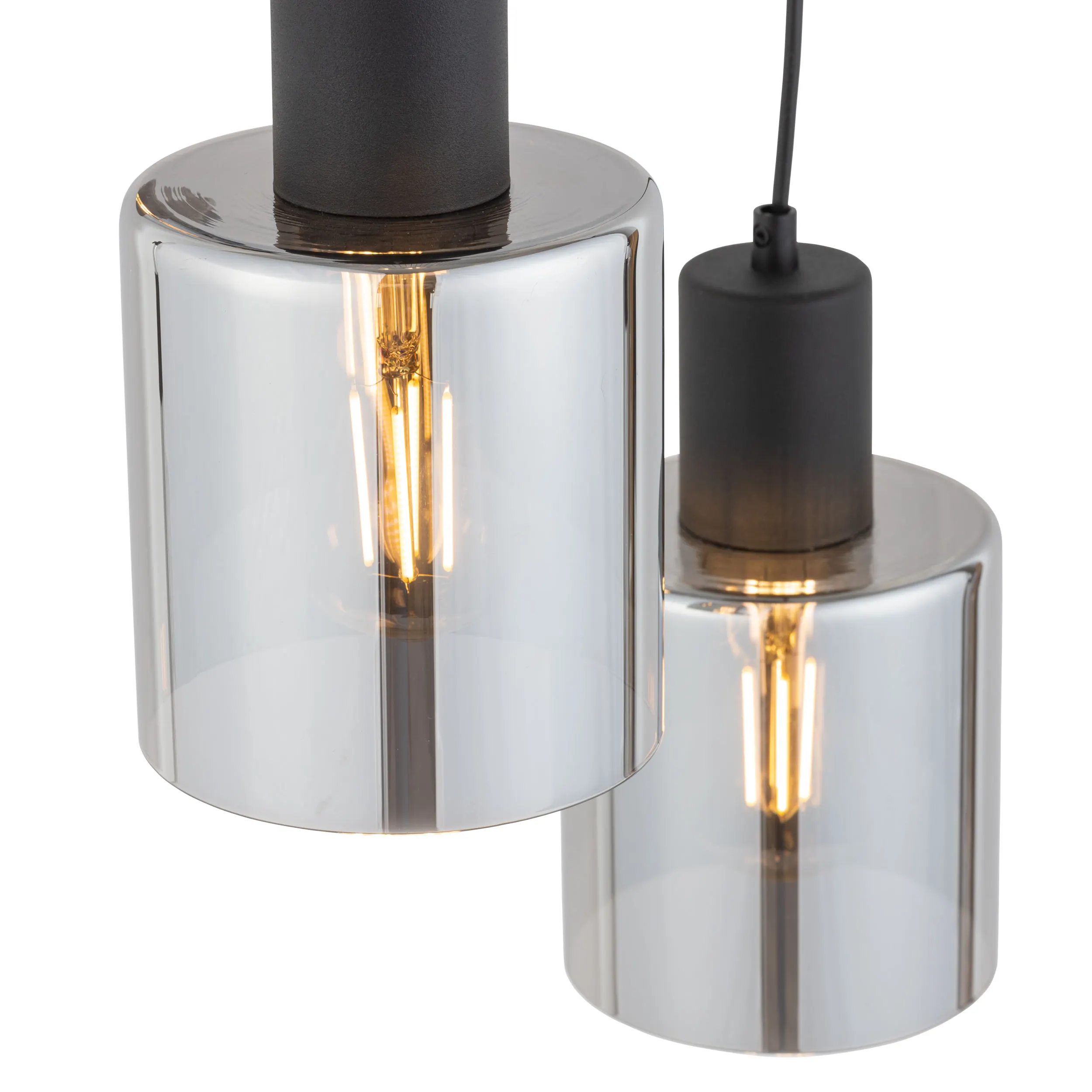 Lampa wisząca SIERRA czarna z lustrzanymi szklanymi kloszami 100x32cm - TK_6655