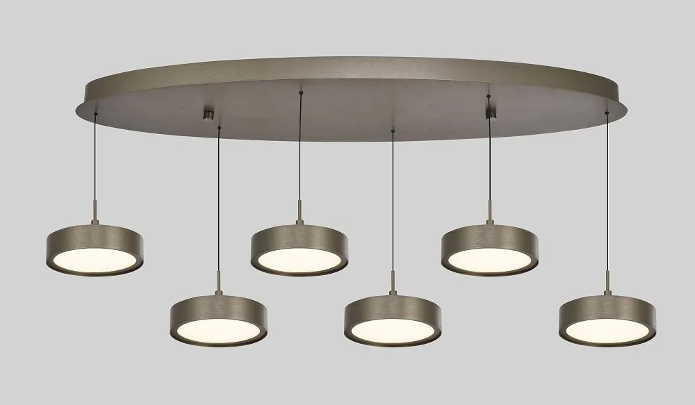 Lampa wisząca owalna VALENSOLE 6 LED brązowa