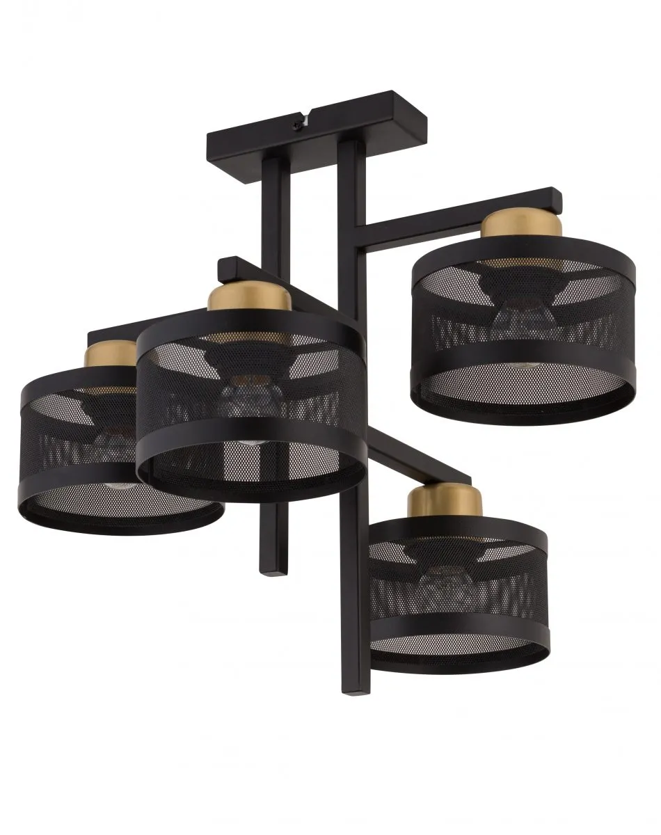 Lampa sufitowa/plafon OFF 4 czarno-złoty Lampa sufitowa/plafon OFF 4 czarno-złoty