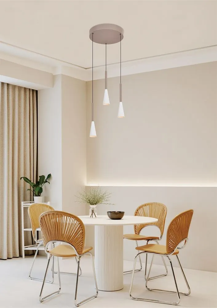 Lampa wisząca okrągła TROMPTO 3 LED kaszmirowa — zdjęcie 2