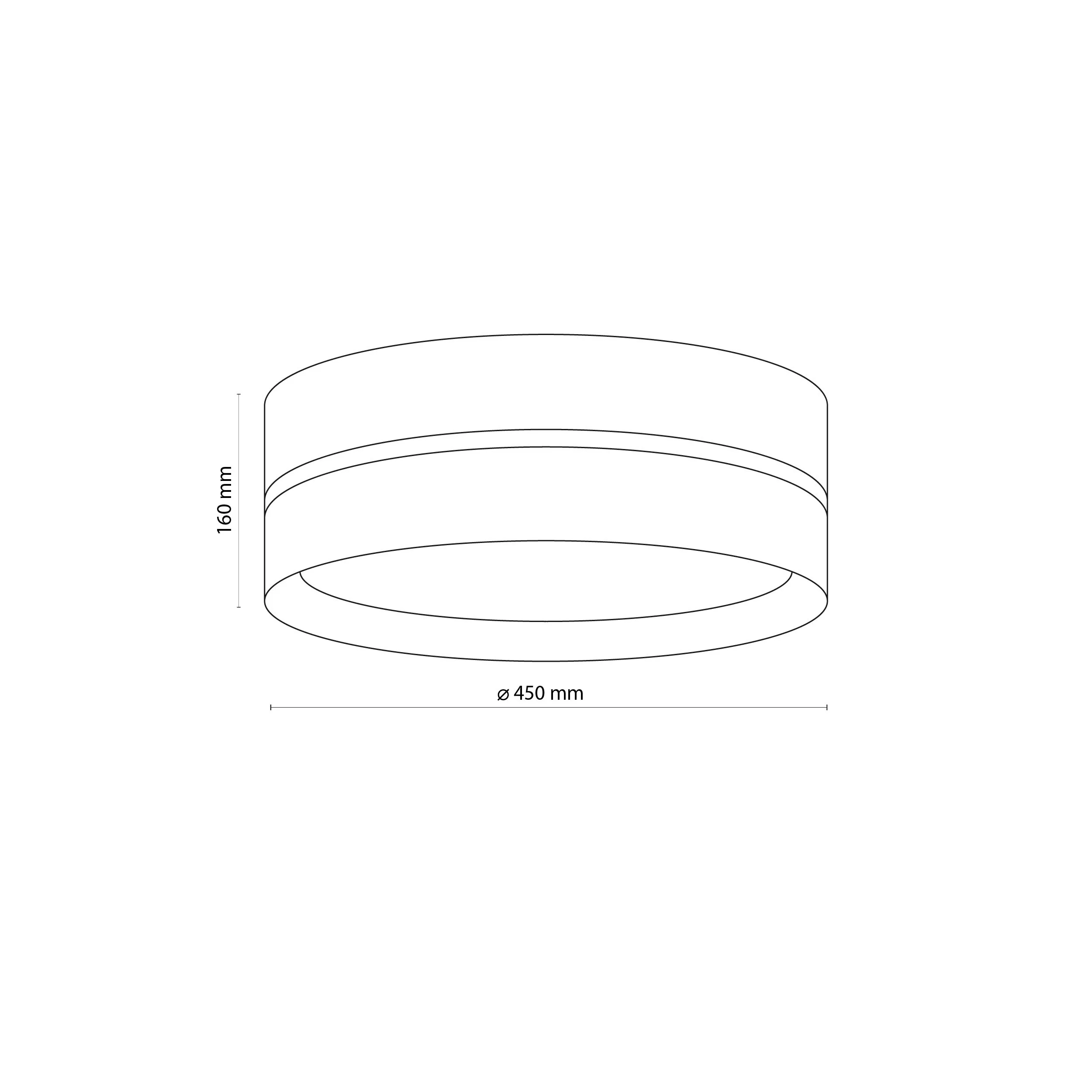 Lampa sufitowa LINOBIANCO biała z brązowym elementem z tkaniny okrągła 45x16cm - TK_6577