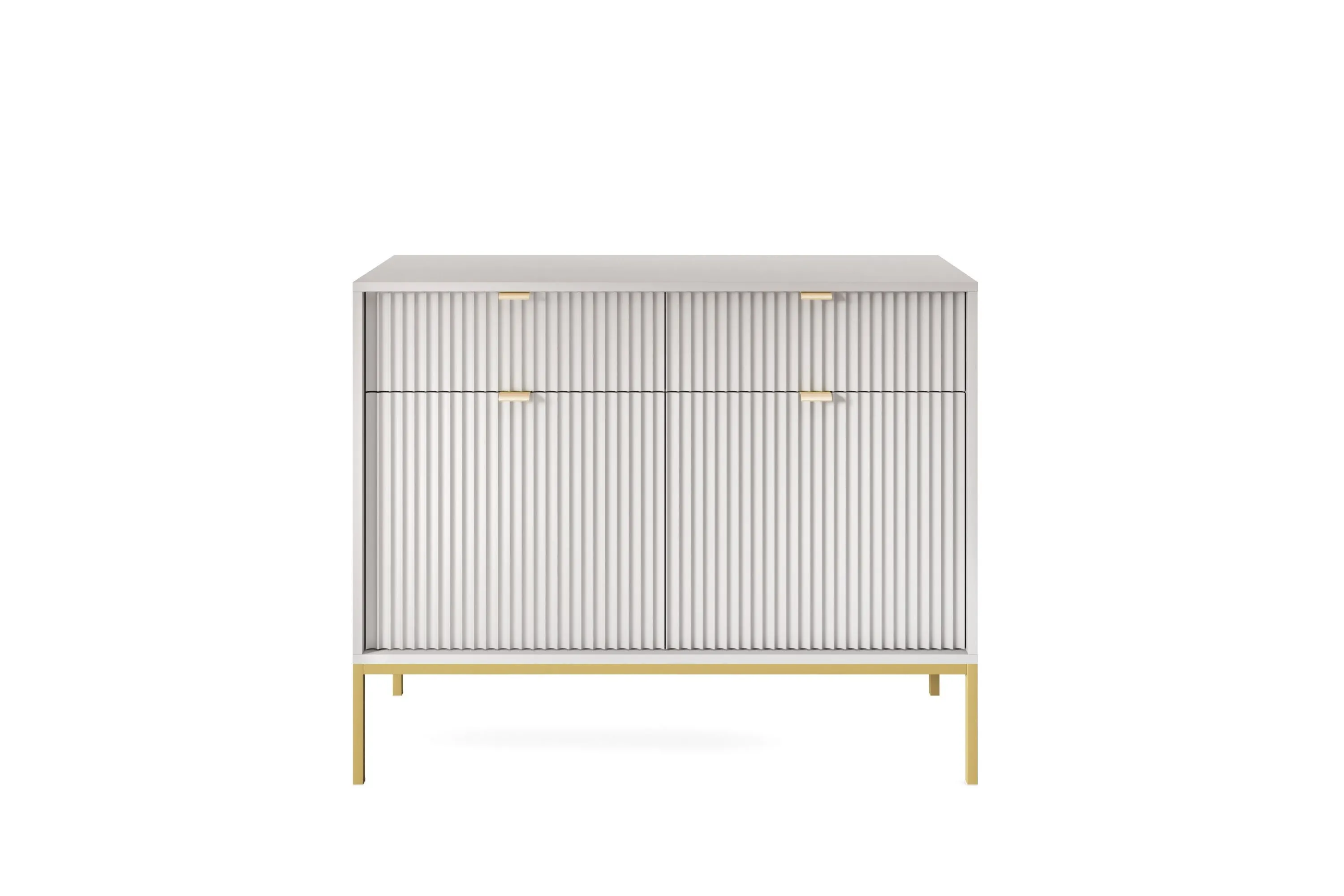 Komoda 2-drzwiowa z 2 szufladami NOVA Szary, Złoty - NOVA_KSZ104_SZZL