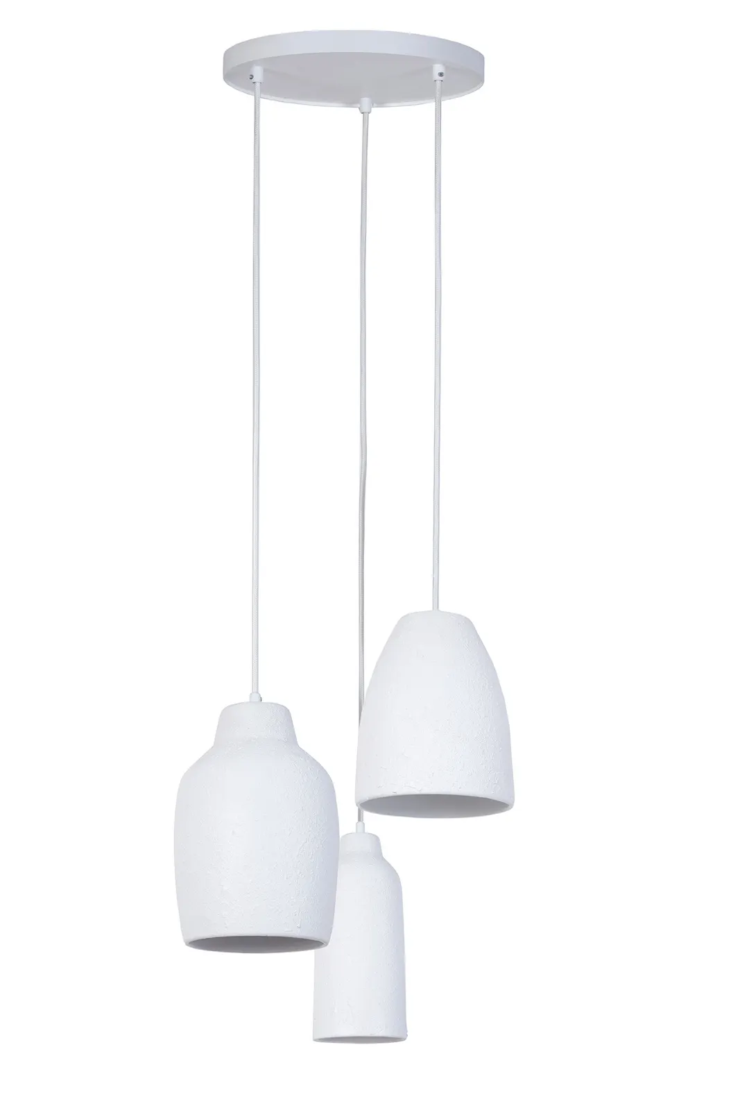 Lampa wisząca NORA 3 ceramiczny klosz biała Lampa, Lampa sufitowa