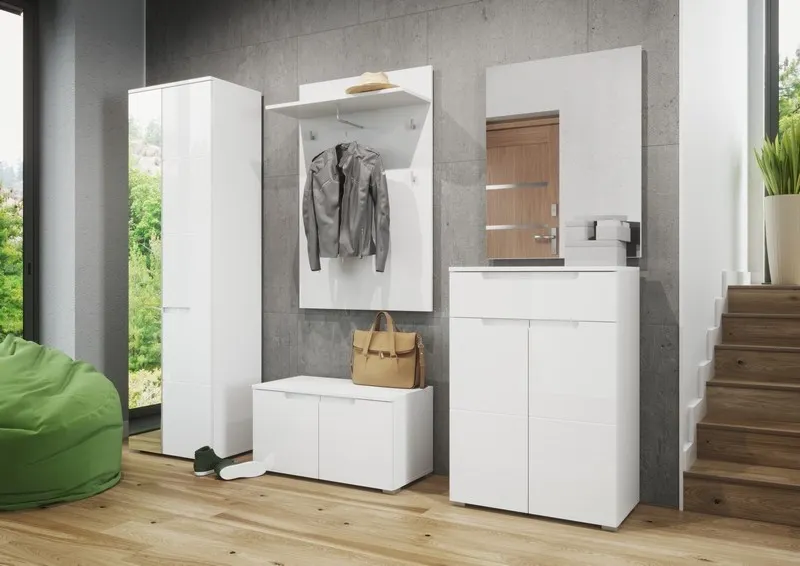 Szafa SELENE 22 z lustrem dwudrzwiowa biały połysk 198x60x40cm - TH-100-0785