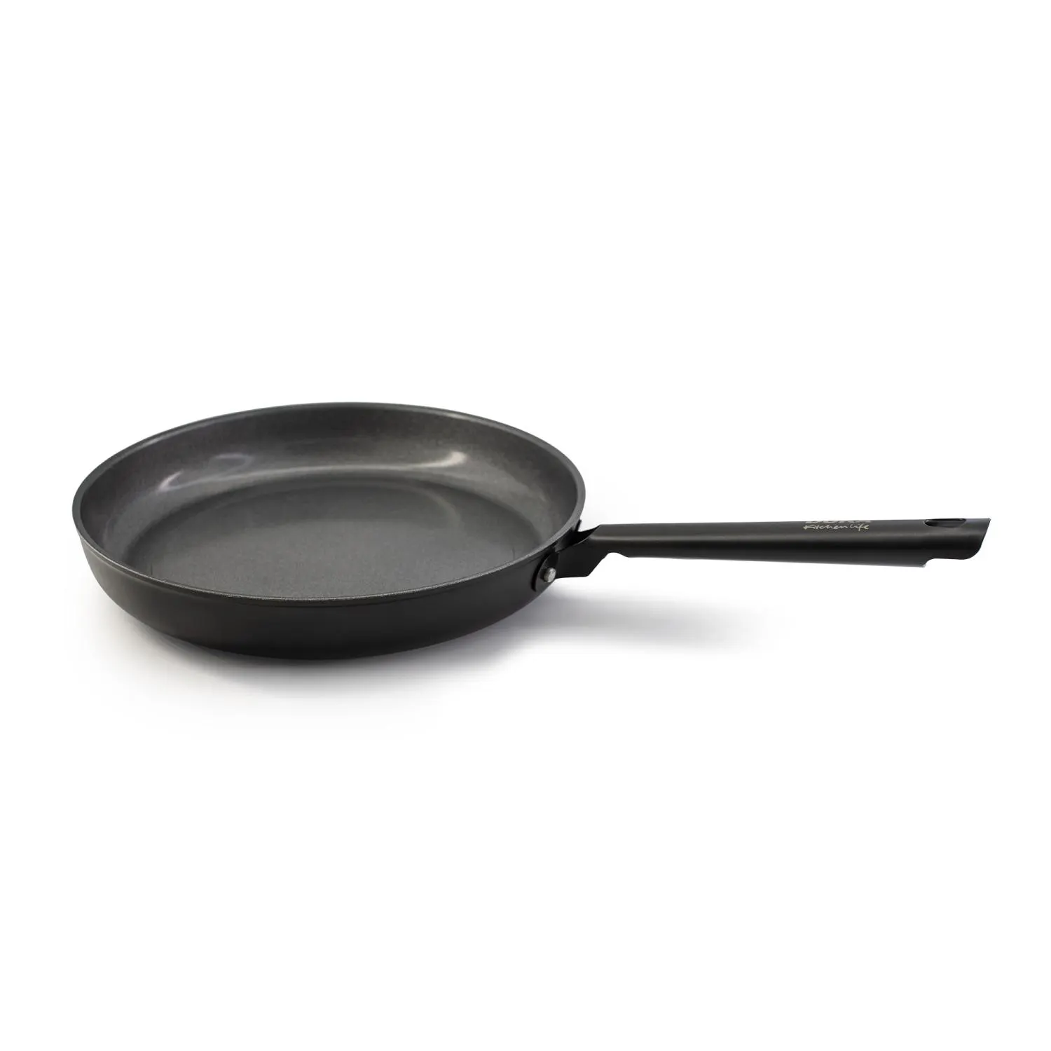 image patelnia, metal, czarna, płaska, non-stick