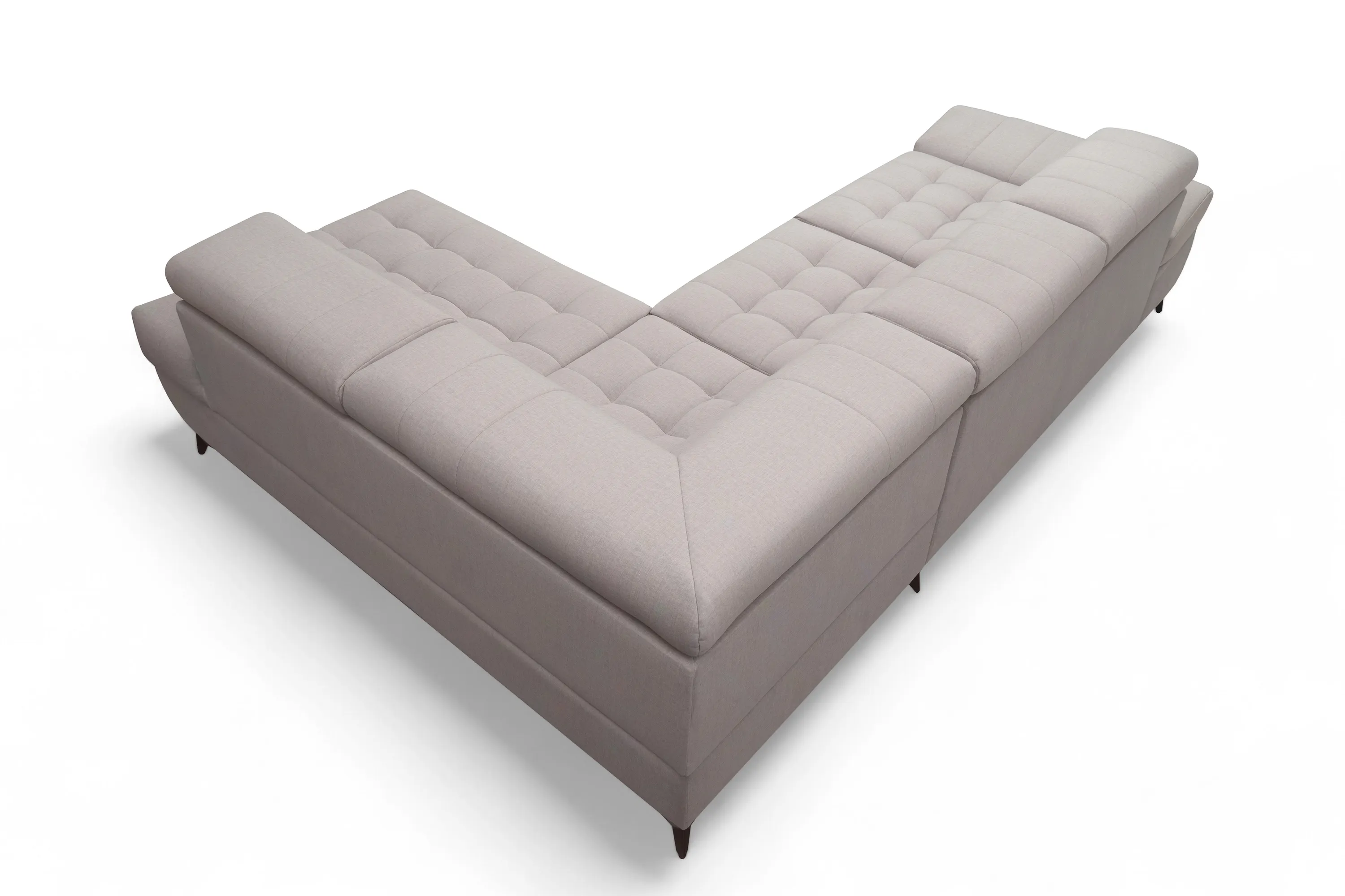 Narożnik prawostronny VALORIS L regulowane zagłówki i podłokietniki tkanina Maya 01 beżowy - B_162433