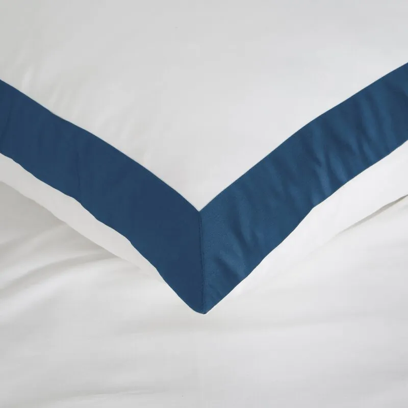 KOMPLET POŚCIELI LAURA 160 X 200 CM BIAŁY GRANATOWY - EU_436160