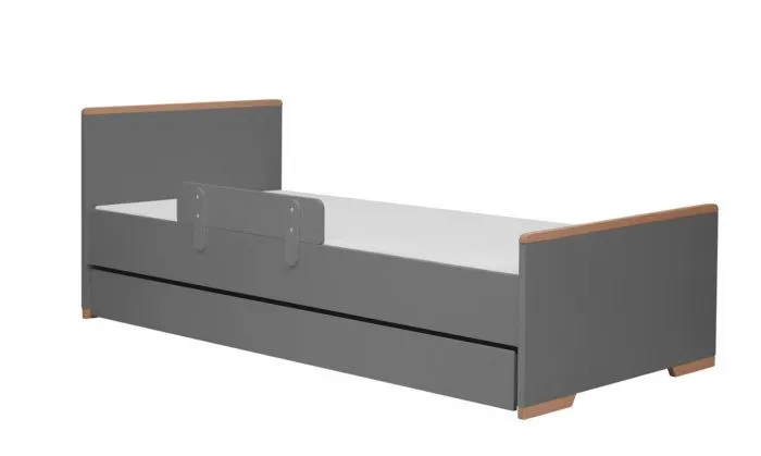 Łóżko z zagłówkiem SNAP 90x200 ciemnoszare - PIN_023-060-162