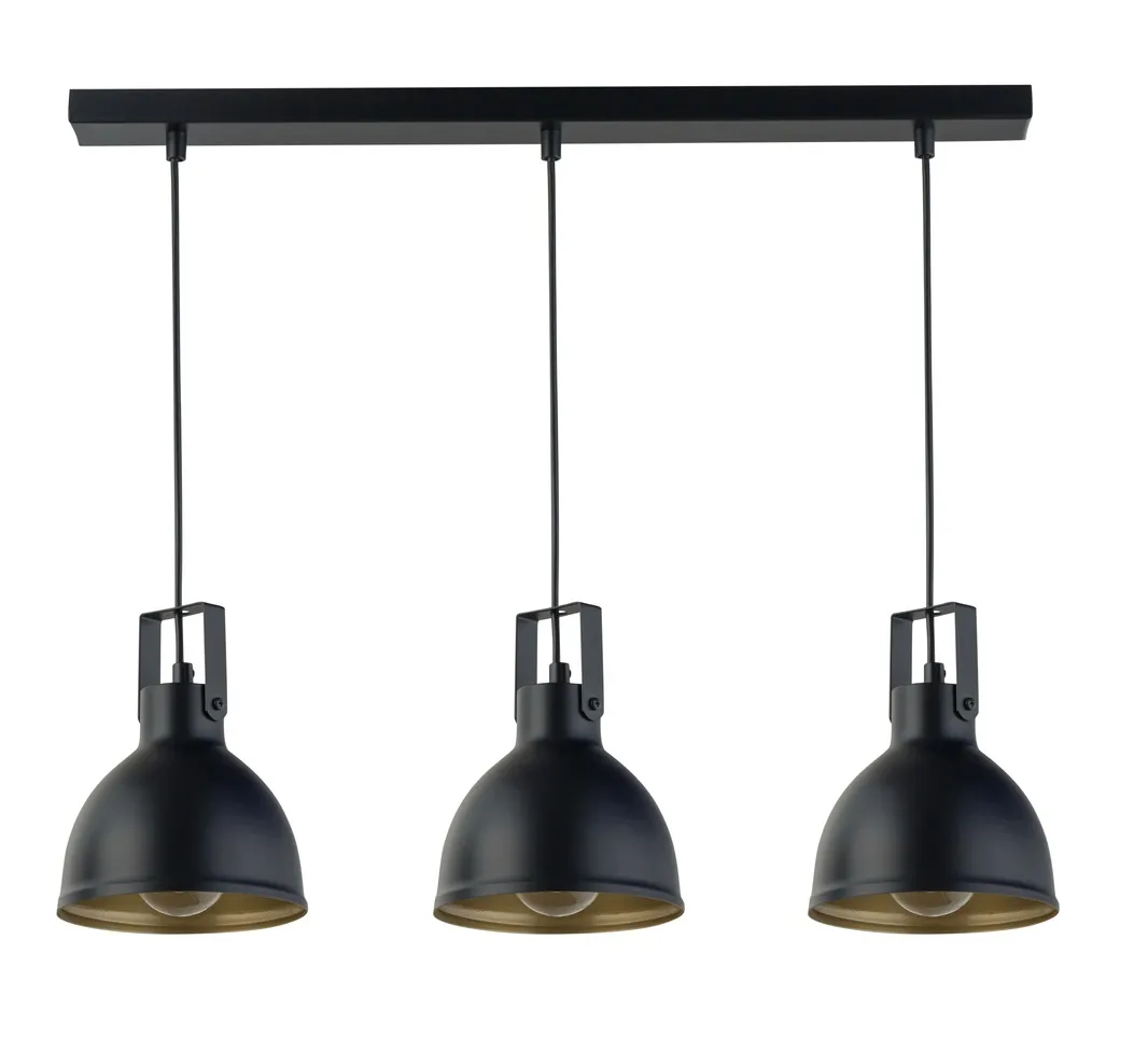 Lampa wisząca MARS 3 czarno-złota