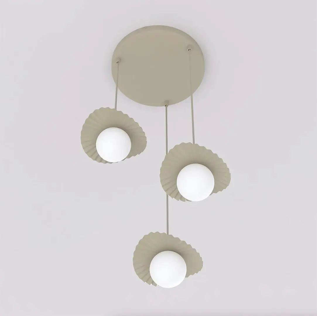 Lampa wisząca FLORA 3 mokka opal — zdjęcie 2