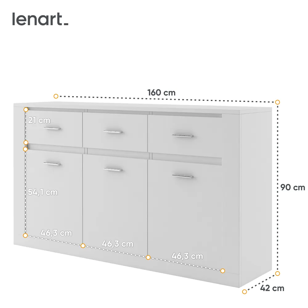 Komoda z szufladami ARTI AR-09 biała - AR9BI