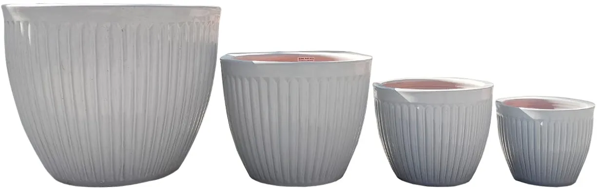 Donice ceramiczne DL01 - Zestaw 4 sztuk - biały - CI_DL01-52