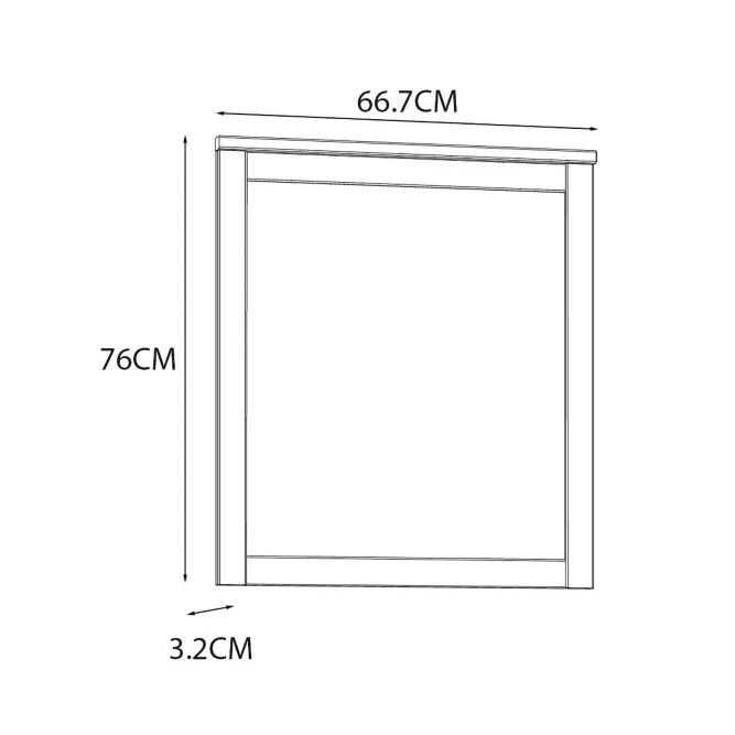 Lustro CHISBURY 67x76 cm - dąb riviera, modrzew jasny sibu - BHLD23-M482