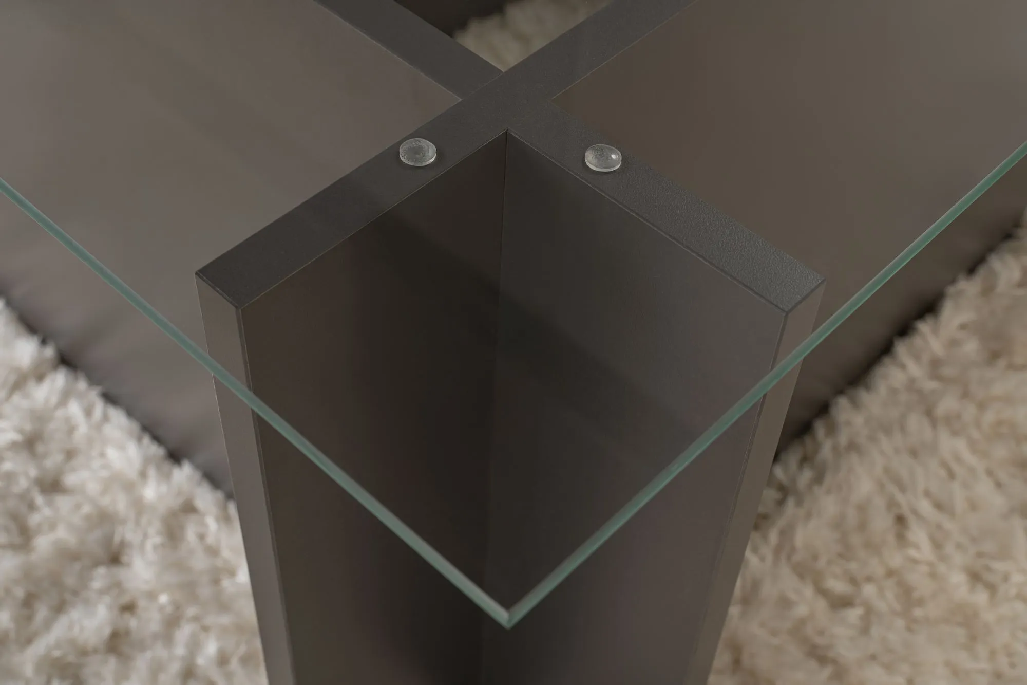 Stolik kawowy VETRINO 65x105 cm szkło hartowane antracytowy - ASI_353NRD1105