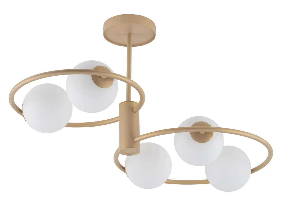 Lampa sufitowa AQUA 5 złoto-beżowa