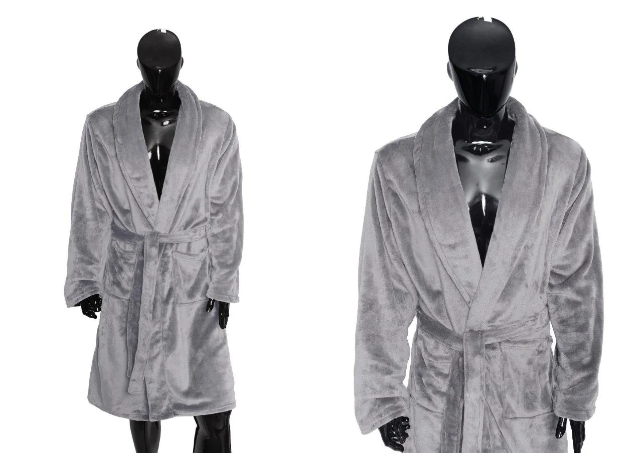 Szlafrok COMFORT QUEEN S flanelowy 230gsm szary - FARO_26878