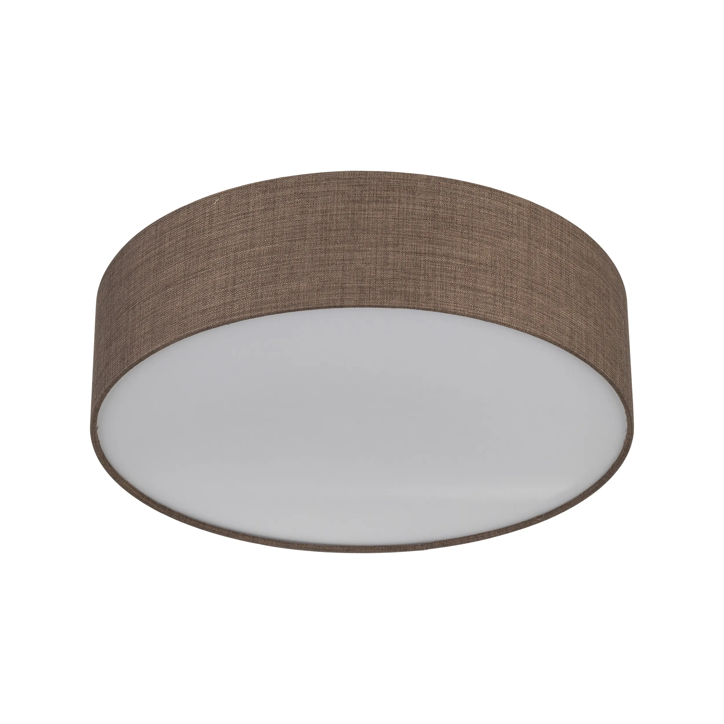 Lampa sufitowa EARTH brązowa z tkaniny z białym kloszem 60x17cm - TK_10165