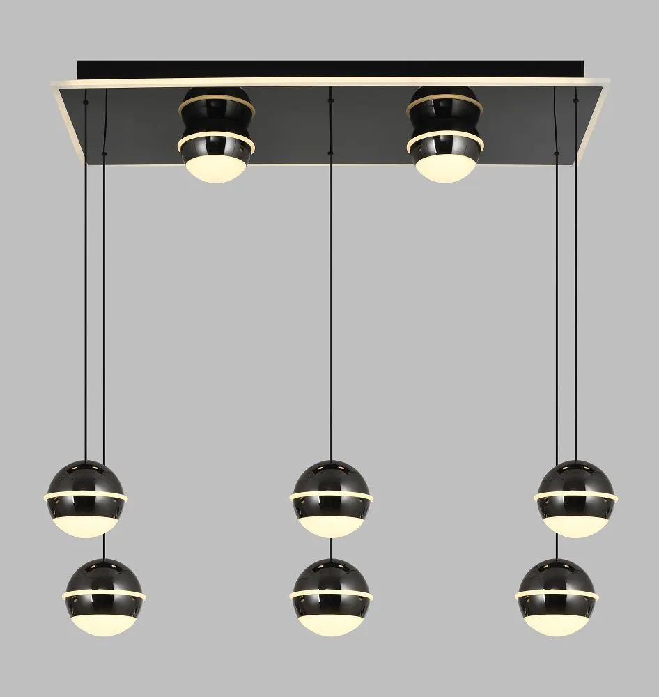 lampa wisząca, kuleczki, czarna kula, metalowa konstrukcja, zestaw 5 punktów